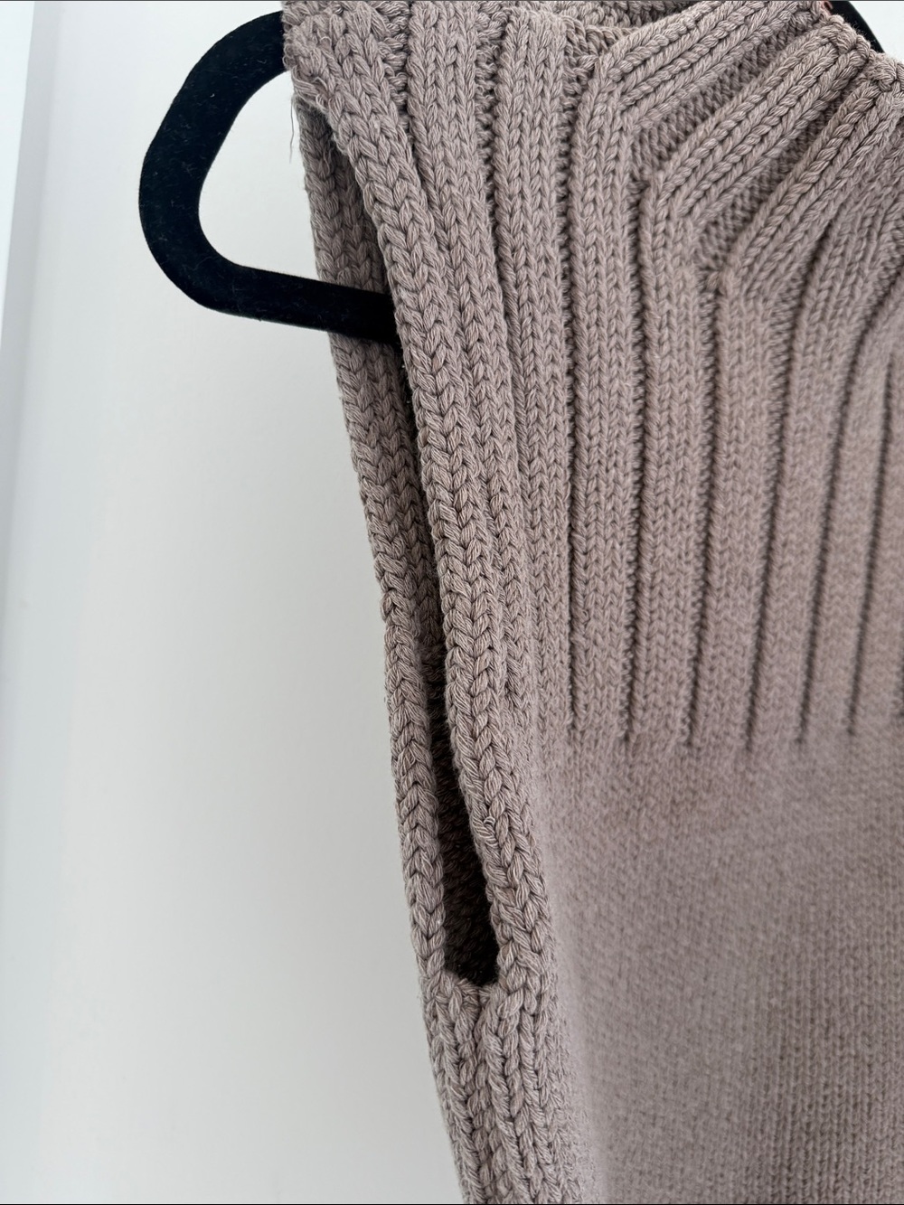 Zara Sleeveless Ribbed Mock Neck Sweater Vest - Taupe - Picture 9 of 11